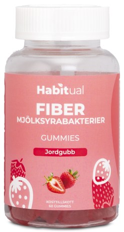 -localization-error-products-images-main-thumbnail- Habitual Fiber/M�lkesyrebakterie Gummies, Jordb�r, 60 Gummies