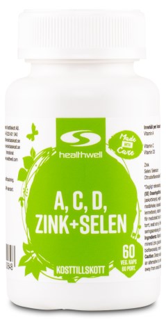 Healthwell A, C, D, Zink+Selen, Vitaminer & Mineraler - Healthwell