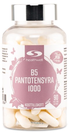 Healthwell B5 Pantoteenihappo 1000, Kosttilskud - Healthwell