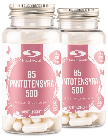 Healthwell B5 Pantothensyre 500, Vitaminer & Mineraler - Healthwell