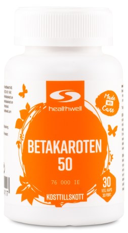 Healthwell Betacaroten 50, Vitaminer & Mineraler - Healthwell