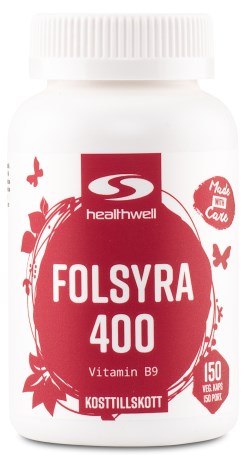 Folinsyre 400, Vitaminer & Mineraler - Healthwell