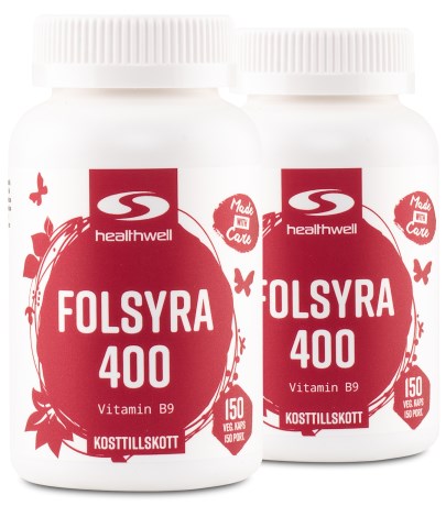 Folinsyre 400, Vitaminer & Mineraler - Healthwell