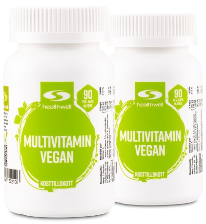 Healthwell Multivitamiini Vegaaninen, Vitaminer & Mineraler - Healthwell