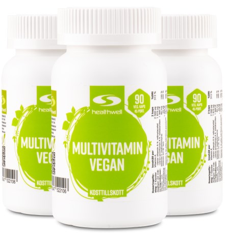 Healthwell Multivitamiini Vegaaninen, Vitaminer & Mineraler - Healthwell