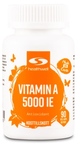 Healthwell Vitamin A 5000 IE, Vitaminer & Mineraler - Healthwell