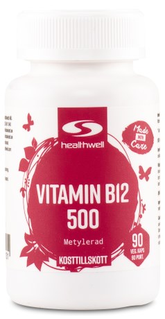 Healthwell Vitamin B12 500 Methyleret, Vitaminer & Mineraler - Healthwell