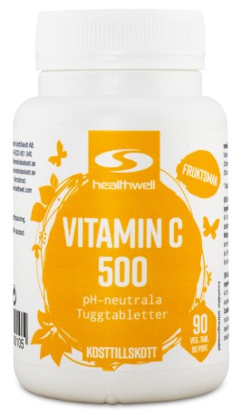 Vitamin C 500 Tyggetabletter, Kosttilskud - Healthwell