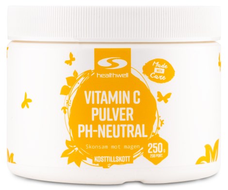 Healthwell C-Vitamin Pulver pH-neutraali, Vitaminer & Mineraler - Healthwell