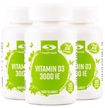 Healthwell D3-vitamin 3000 IU, Vitaminer & Mineraler - Healthwell
