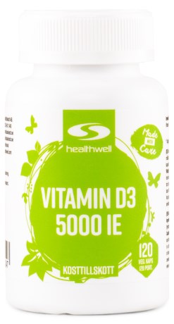 Healthwell Vitamin D3 5000 IE, Kosttilskud - Healthwell