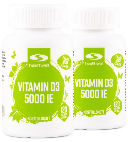 Healthwell Vitamin D3 5000 IE, Vitaminer & Mineraler - Healthwell