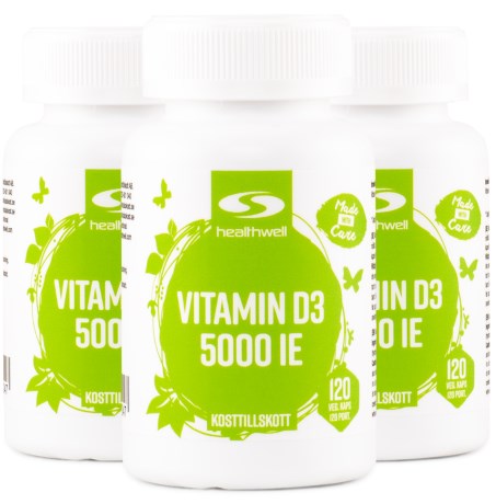 Healthwell Vitamin D3 5000 IE, Vitaminer & Mineraler - Healthwell