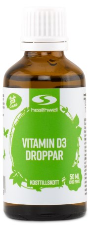 Healthwell Vitamin D3 Dr�ber, Vitaminer & Mineraler - Healthwell