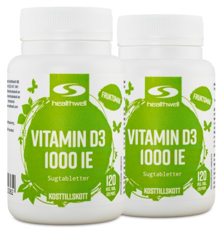 Vitamin D3 1000 IE Sugetabletter, Vitaminer & Mineraler - Healthwell