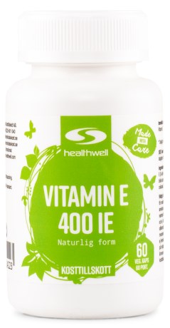 Healthwell Vitamiini E 400 IE, Vitaminer & Mineraler - Healthwell