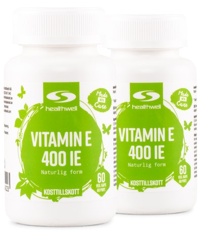 Healthwell Vitamiini E 400 IE, Vitaminer & Mineraler - Healthwell