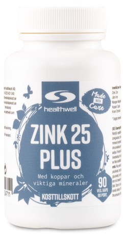 Healthwell Zink 25 Plus, Kosttilskud - Healthwell