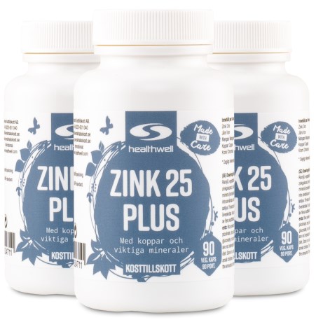 Healthwell Zink 25 Plus, Vitaminer & Mineraler - Healthwell