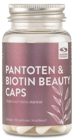 Pantoten & Biotin Beauty Caps, Vitaminer & Mineraler - Svenskt Kosttillskott