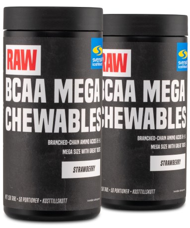 RAW BCAA Mega Chewables, Tr�ningstilskud - Svenskt Kosttillskott