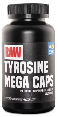 RAW Tyrosine Mega Caps, Tr�ningstilskud - Svenskt Kosttillskott