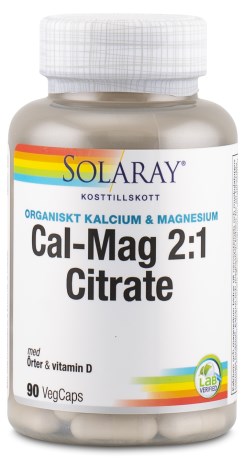 Solaray Cal-Mag 2:1 Citrate, Vitaminer & Mineraler - Solaray