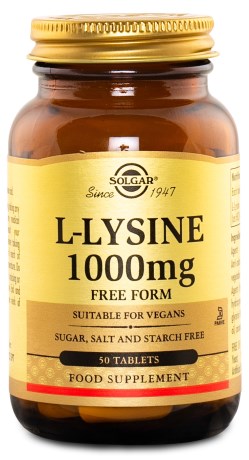 Solgar L-Lysine 1000 mg, Tr�ningstilskud - Solgar