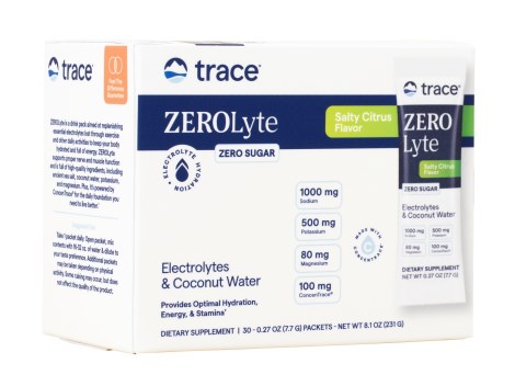 Trace Minerals ZEROlyte Electrolyte Drink Mix Salty, Tr�ningstilskud - Trace Minerals Research