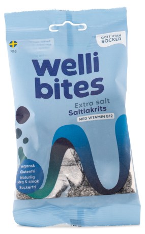Wellibites Extra Salt Saltlakrids, F�devarer - Wellibites