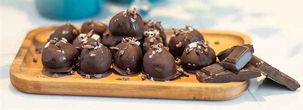 Proteintrfler med chokolade og havsalt