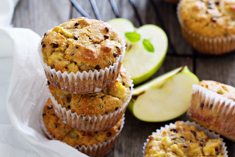 Glutenfrie muffins str stablet ovenp hinanden.