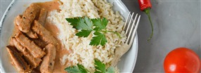 Stroganoff med kyllingeplser