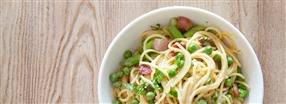 Pasta carbonara med rter