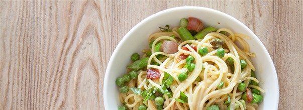 Pasta carbonara med rter