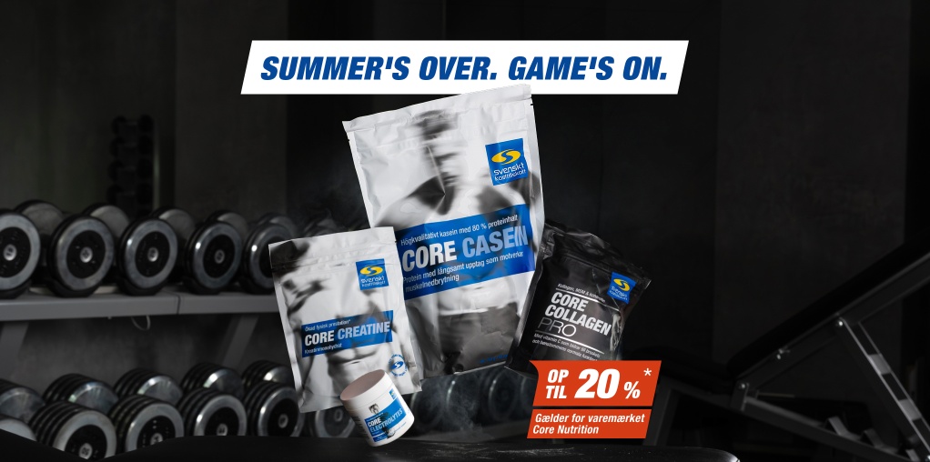 Summer's over. Game's on - F� op til 20%* p� varem�rket Core Nutrition
