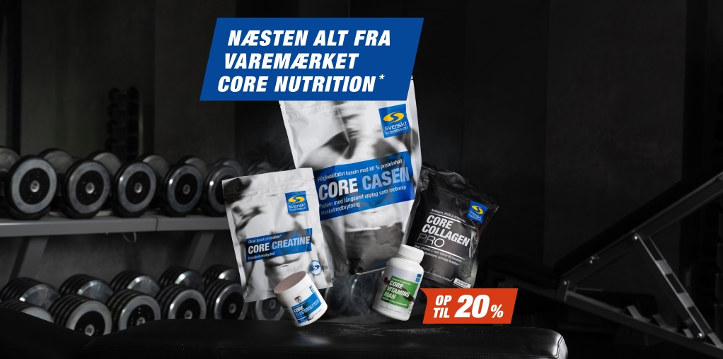 F� op til 20% p� varem�rket Core Nutrition ved k�b over 500 kr.